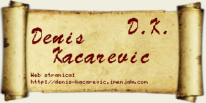 Denis Kačarević vizit kartica